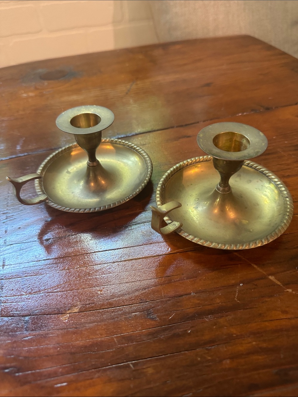 Two Brass Candle stick holders - Picture 1 of 9